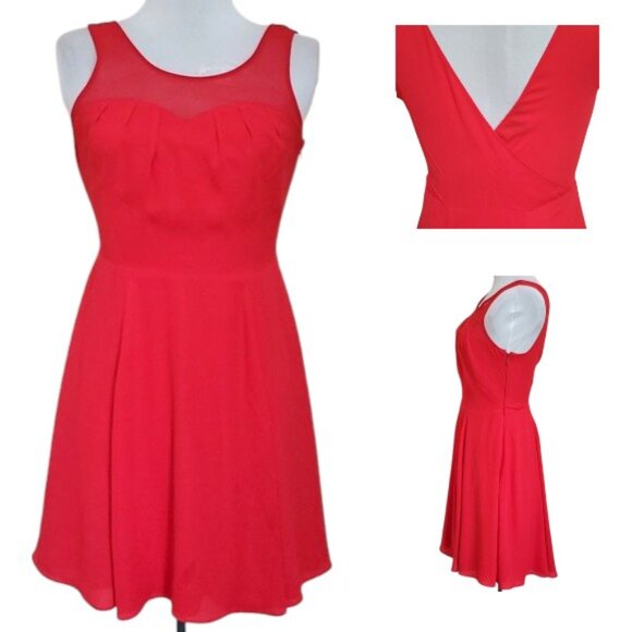 Express Red Sleeveless Fit & Flare Cocktail Dress – Size 0 - Picture 1 of 12